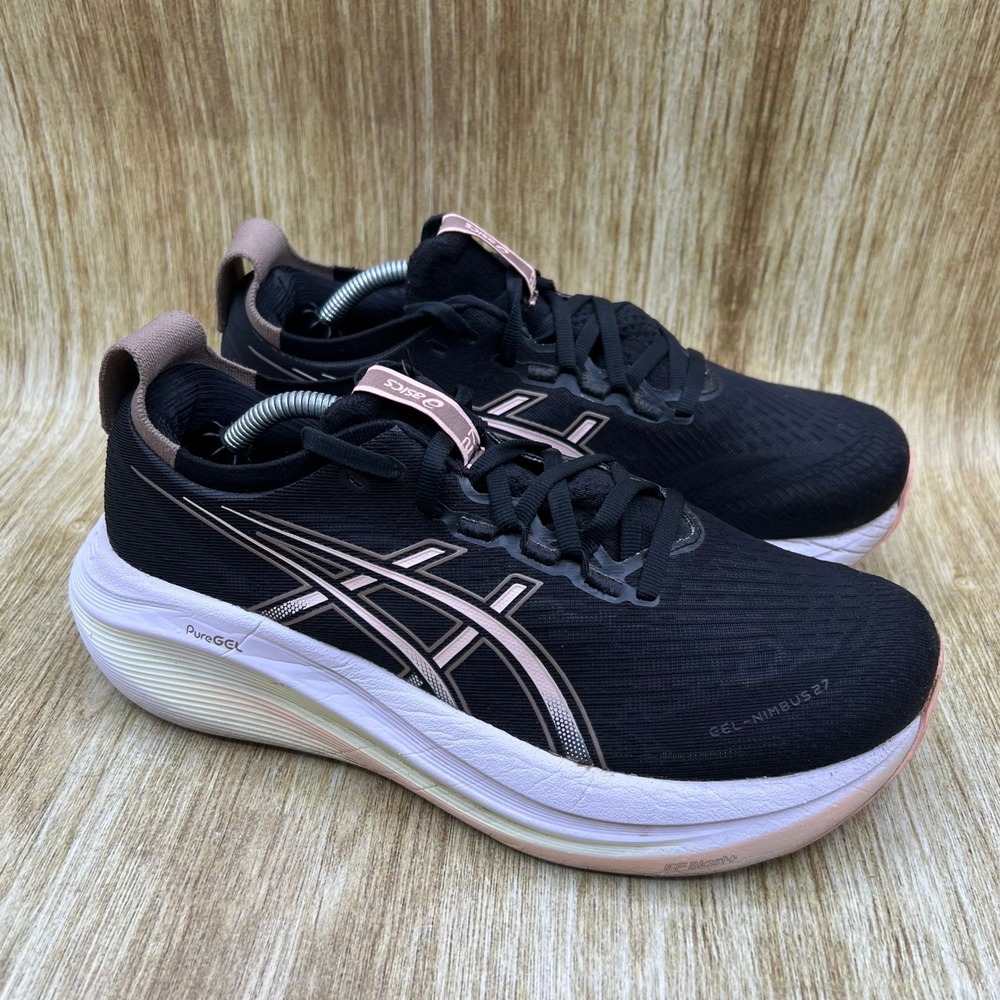 ASICS Gel-Nimbus 27 Women's Size 8.5 Black Running Shoes Cushioned 1012B753
